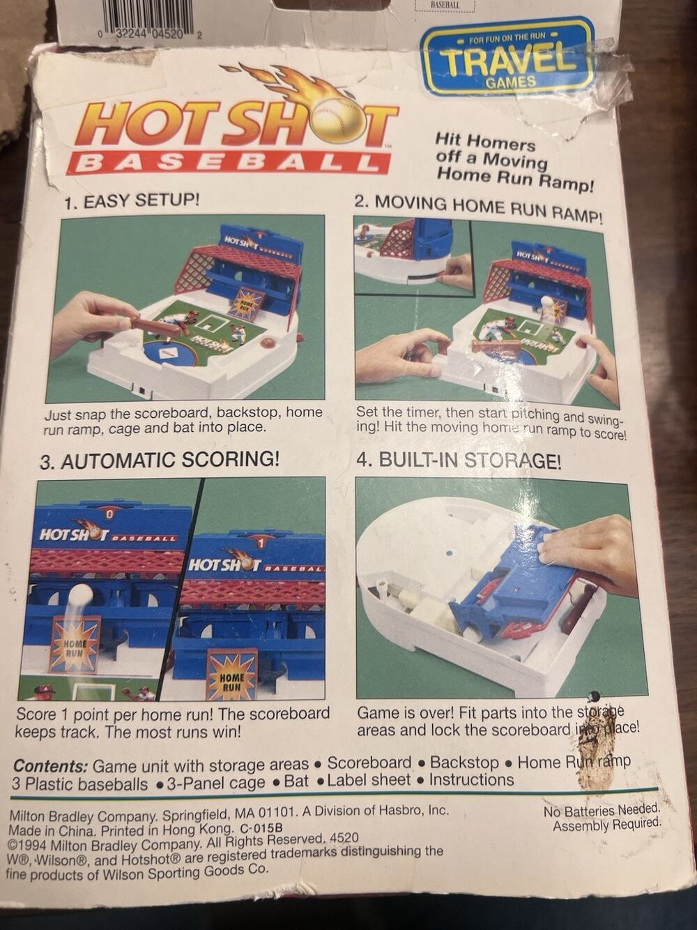 Vintage Milton Bradley Hot Shot Baseball Travel Game With Box Tested Works - Picture 7 of 7